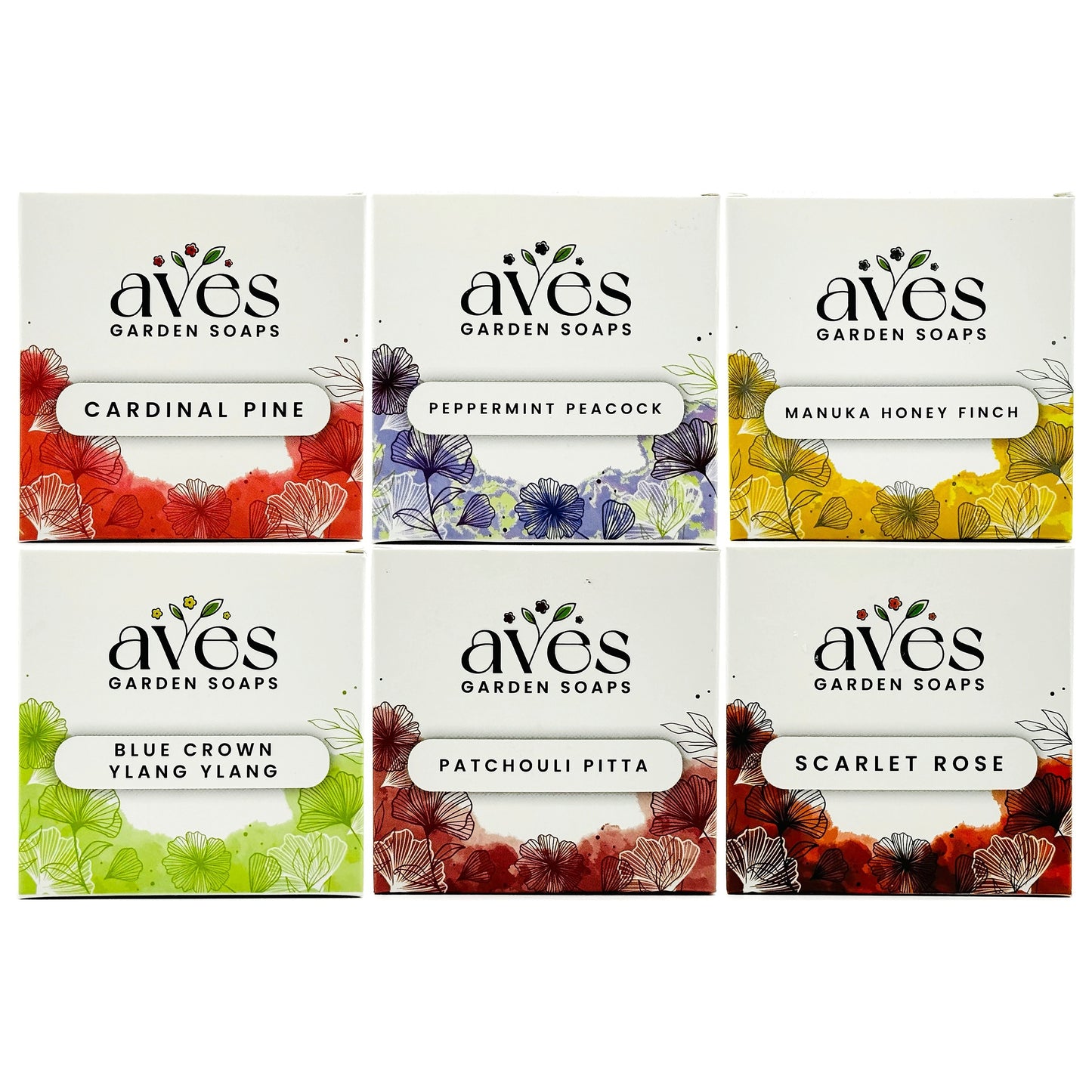 Bird Icons 6-Pack Handmade Bar Soap Gift Set — Best of Aves Garden Soaps Collection